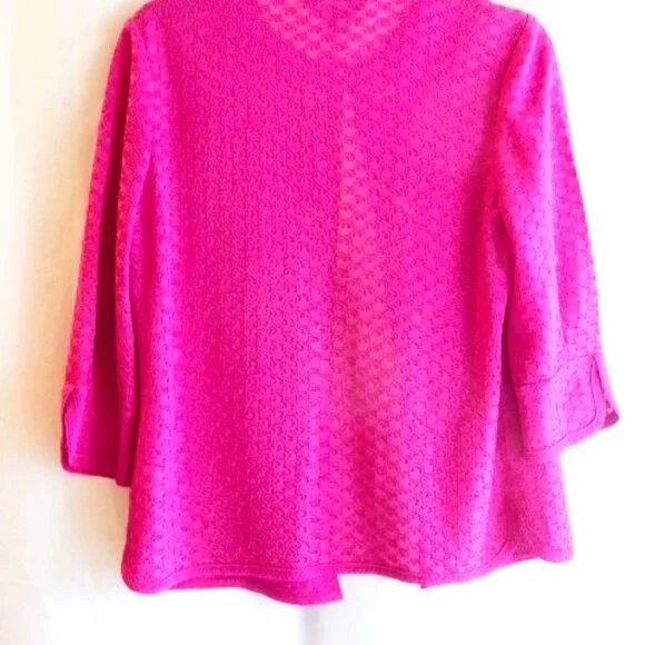 Ming Wang Raspberry Knit Jacket in Size PS